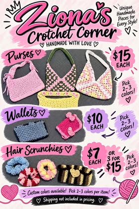 Ziona's Crochet Corner shop flyer